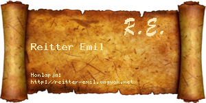 Reitter Emil névjegykártya